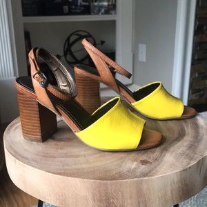 Beautiful leather stacked heel-NWT!